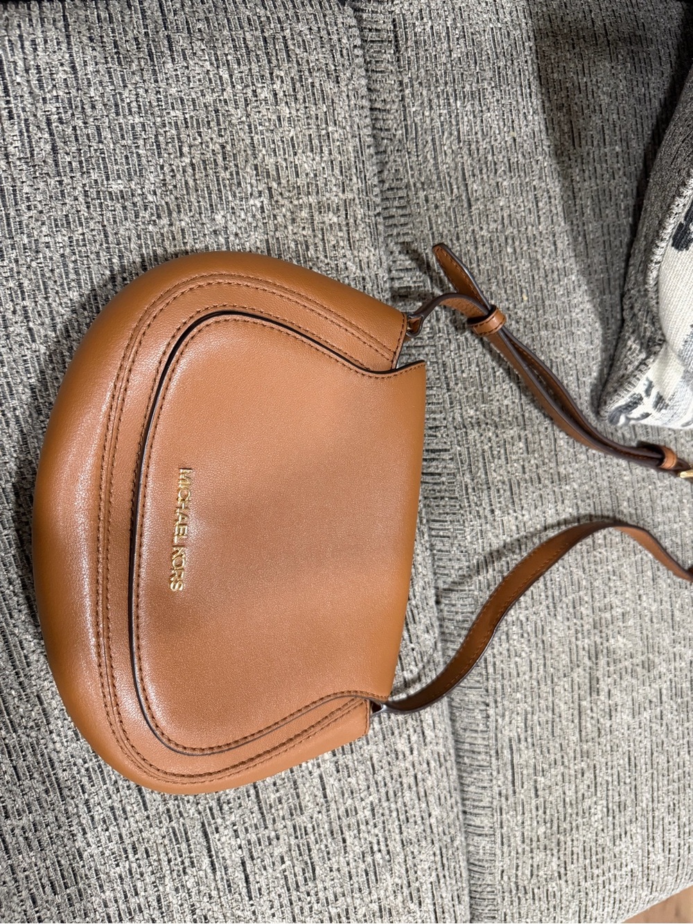 Michael Kors Brown Leather Saddle Crossbody Bag - Picture 2 of 5